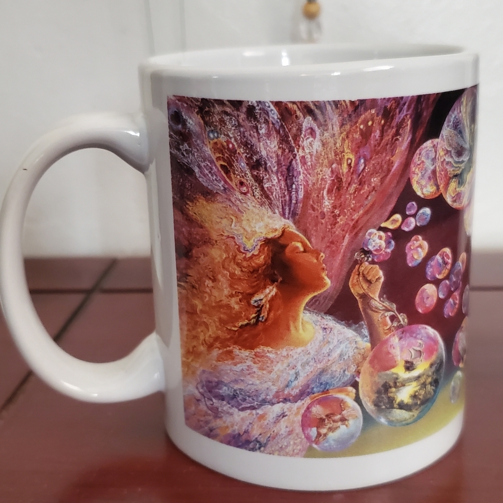 Brand New with Tags Leaning Tree Coffee/ Tea Mug Design woman with Bubbles